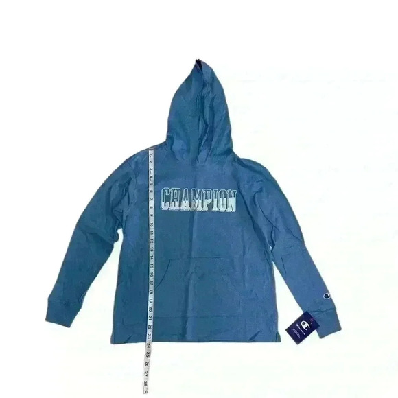 Champion Womens Cotton Logo Hoodie Blue Size XS gym activewear outdoor walking - Picture 7 of 10